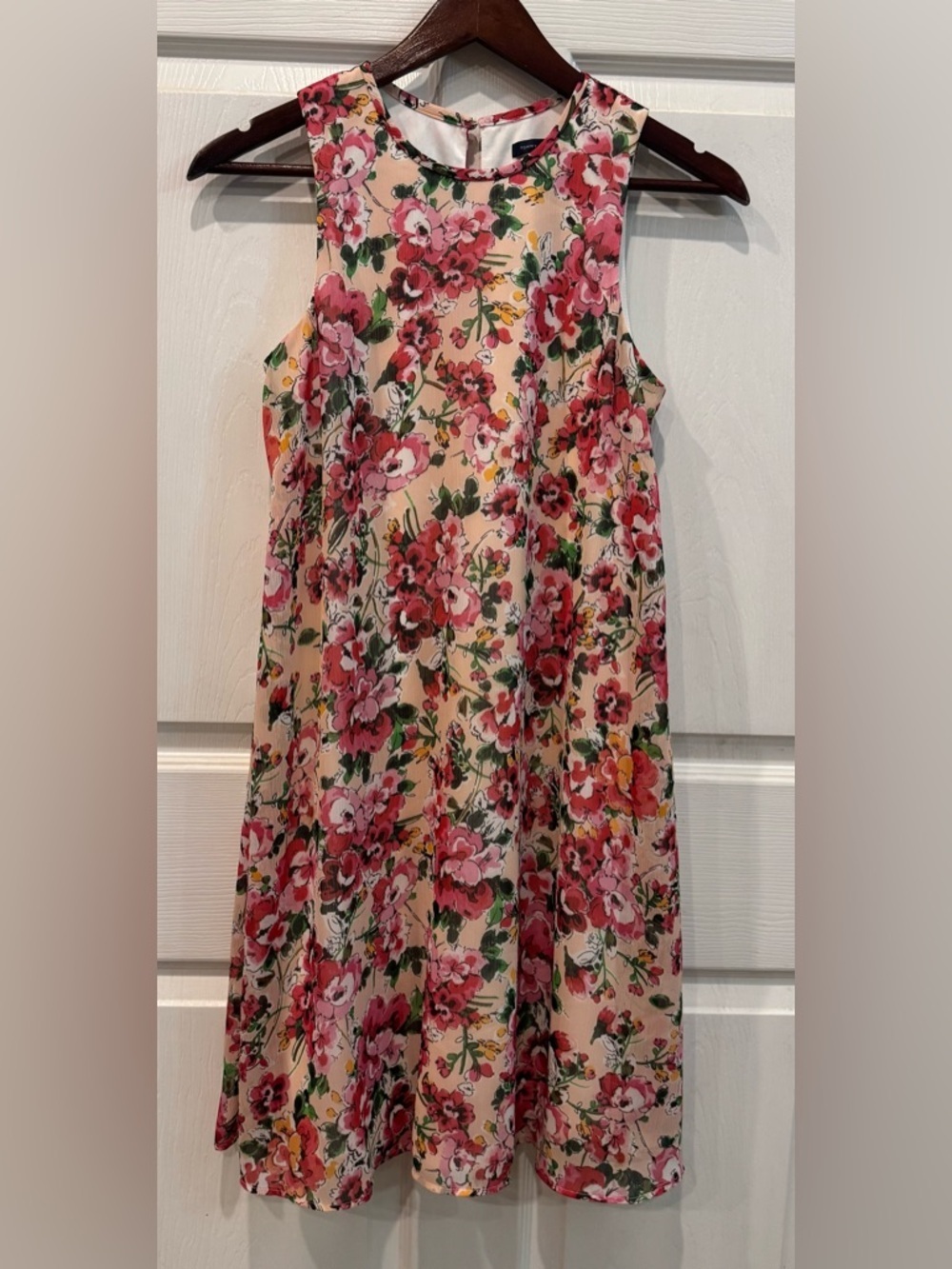 Tommy Hilfiger Pink Floral Lined Shift Dress Size 4 Knee Length